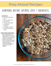 Load image into Gallery viewer, 7 Day Family Camping Meal Plan