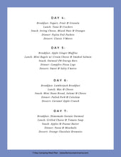 Load image into Gallery viewer, 7 Day Family Camping Meal Plan