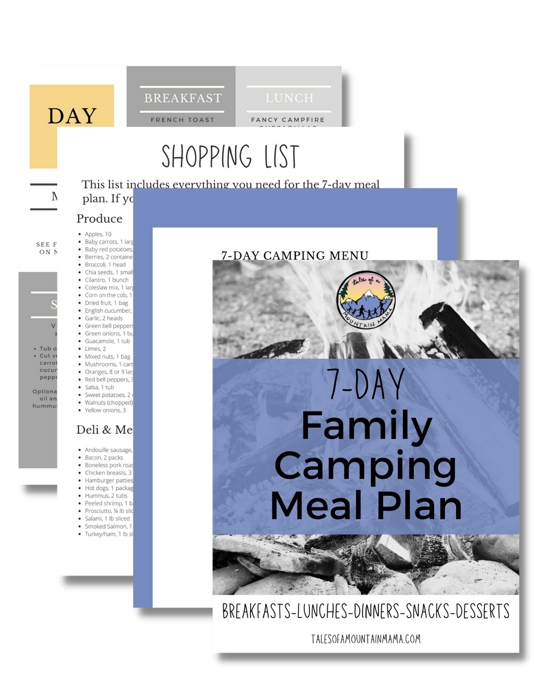 7 Day Family Camping Meal Plan